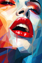 Face abstract chromatic visage