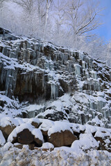 Winter landscape after a snow storm eastern township Quebec Canada