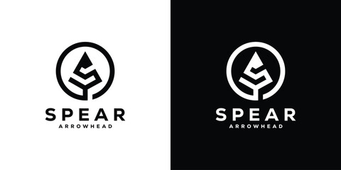 Simple Initial Letter S for Spear Arrowhead Logo Design with Modern Style. Icon Symbol Logo Design Template. - obrazy, fototapety, plakaty