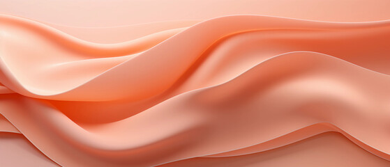 Abstract peach fuzz silk waves, soft peach fabric texture	 - obrazy, fototapety, plakaty
