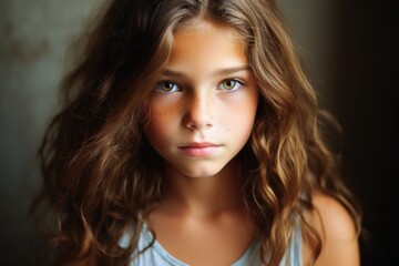 Naklejka premium Innocent girl looking into the camera representing youth.