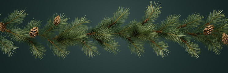 Fototapeta na wymiar Illustration banner fir tree Christmas tree nature copy space dark background