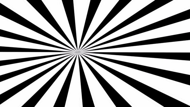 Abstract background with black and white stripes.Seamless loop video.Monochrome pattern.