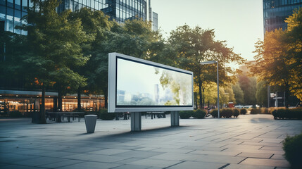 Blank billboard screen in a public place.A large outdoor advertising structure.Can be used for news, video, opinion, reviews, events, ads.