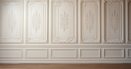 Elegant wallpaper for home white Room with Decorative Details 