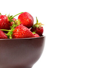 Red strawberries on a white background, sweet strawberries, background with strawberries