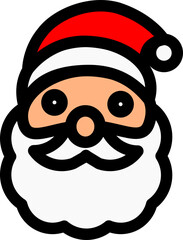 santaclause flat outline icon illustration