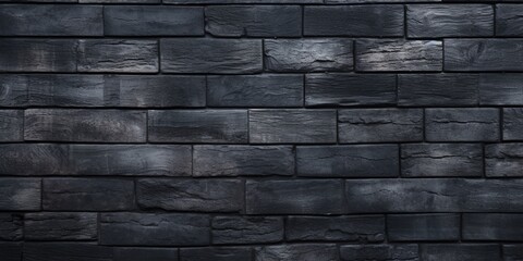  black brick wall, dark background for design, Texture of a black painted brick wall as a background or wallpaper.