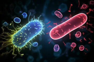 Definition of two bacteria types: helpful and detrimental. Generative AI
