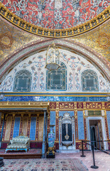 Topkapi Palace's Harem Imperial Hall in Istanbul, Turkey.