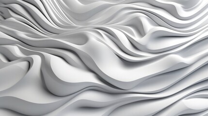 Obraz premium Three dimensional render of white wavy pattern. White waves abstract background texture. Print, painting, design, fashion. Line concept. Design concept. Art concept. Wave concept. Colourful background