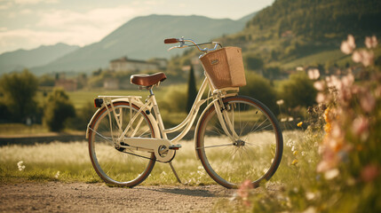 Fototapeta premium Antique bicycle in the park.