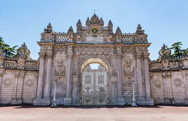 Dolmabahce Palace Gate in Istanbul, Turkey.