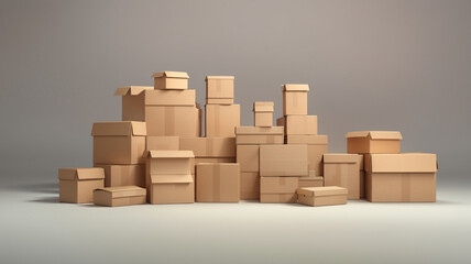 Fototapeta premium stack of cardboard boxes