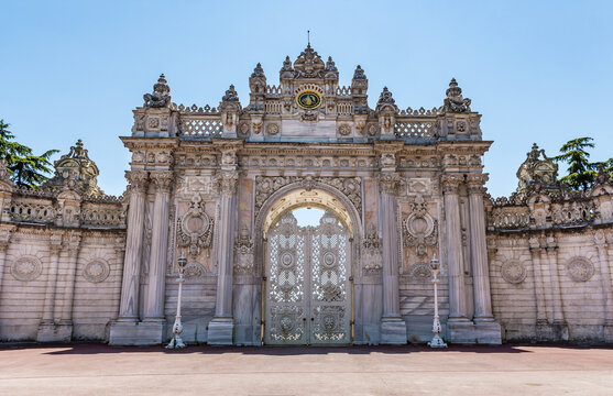 Dolmabahce Palace Gate in Istanbul, Turkey.