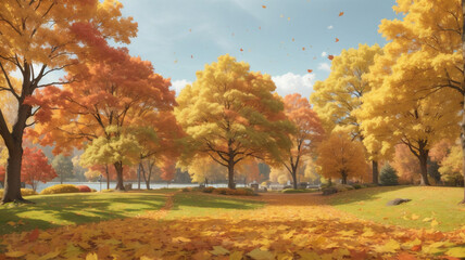 autumn trees in the park