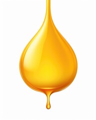 A drop of oil on a white background.