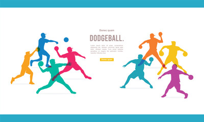 Colorful vector editable dodgeball player in action best for any graphic background	