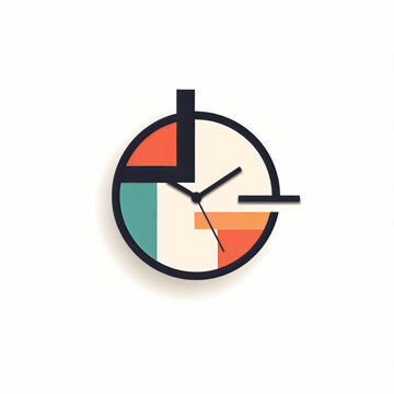 Modern Minimalist Watch Logo: Bold Geometric Shapes and Dynamic Composition
