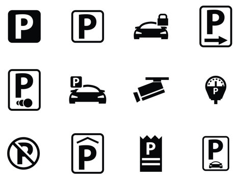 Parking icon set, vehicle parking 
