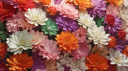 Fotobehang bouquet of chrysanthemums © huryay