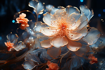 Water Lily Intricate Texture and Shimmering Light