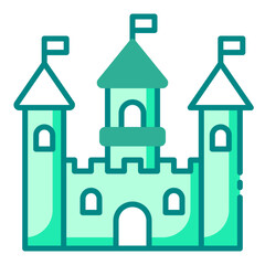 Castle building architecture icon