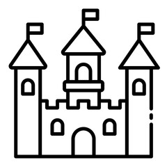 Castle building architecture icon