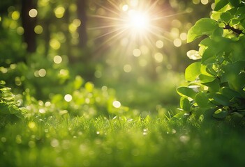 Natural bokeh with sunlight stock photoBackgrounds, Nature, Green Color, Summer,