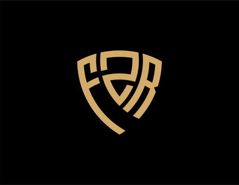 FZR creative letter shield logo design vector icon illustration	