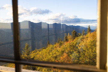 View from Historic Fire Lookout in Blue Ridge Mountains of Western North Carolina