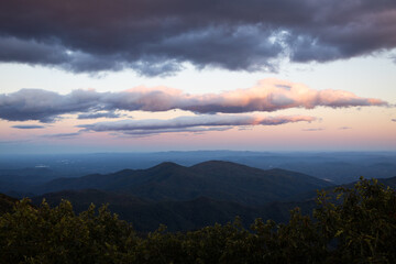 Sunset in the Pisgah National Forest in Western North Carolina