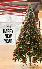 Christmas tree. Happy new year 2024 - 694166905