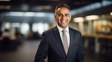 Fototapeta premium Smiling mature Indian businessman.