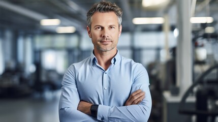 Fototapeta premium male engineer with arms crossed standing 