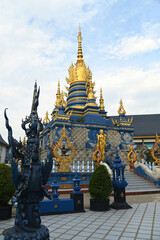 Phra That Ket Kaew Chulamanee Containing the relics of the Lord Buddha It is contemporary art that is outstanding and beautiful, located at Wat Rong Suea Ten temple in Chiang Rai Province, Thailand.