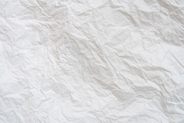 Wrinkled or crumpled white stencil paper or tissue after use in toilet or restroom with large copy...