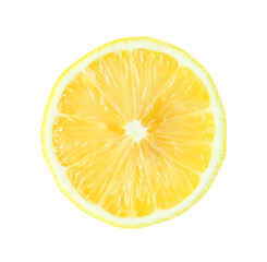 Top view of beautiful yellow lemon half isolated on white background with clipping path