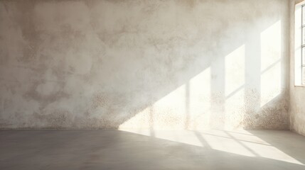 Concrete wall background with morning light coming in through the window.