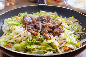 日本の一般家庭のとても美味しいジンギスカン
