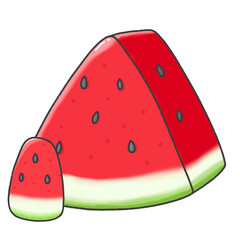 Cartoon clip art fruit watermelon PNG