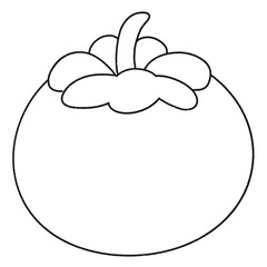Cartoon clip art fruit mangosteen line PNG 