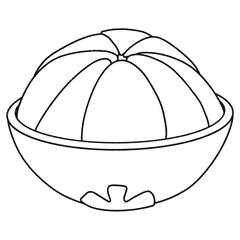 Cartoon clip art fruit mangosteen line PNG 