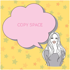 ロングヘアの大人っぽい女性上半身