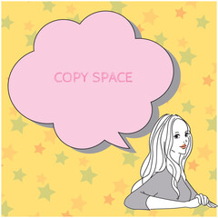 ロングヘアの大人っぽい女性上半身