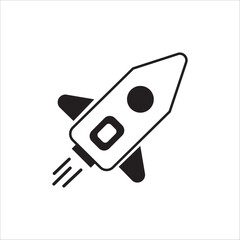 Rocket icon set. Business start up symbol. Rocket launching sign. Vector in flat and outline design style. Vector stock illustration.