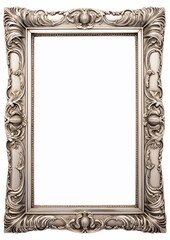 old antique silver frame over white with clipping path