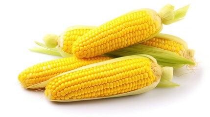 yellow corn on white background.generative ai