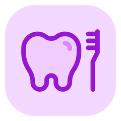 Editable tooth and brush vector icon. Dentistry, healthcare, medical. Part of a big icon set family. Perfect for web and app interfaces, presentations, infographics, etc