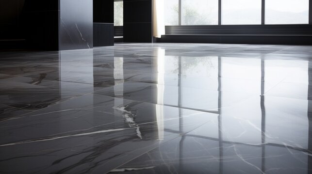 Bardiglio marble floor, showcasing cool gray tones with subtle veining, creating a sleek and modern atmosphere in the space